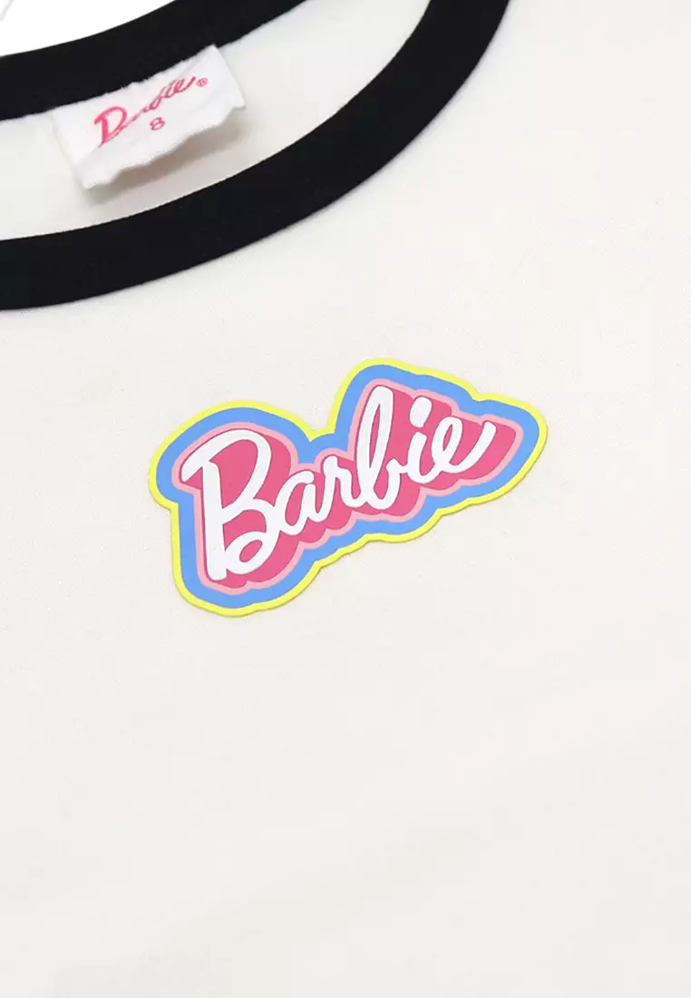 Girls Licensed Sleeveless Top with Contrast Piping - White