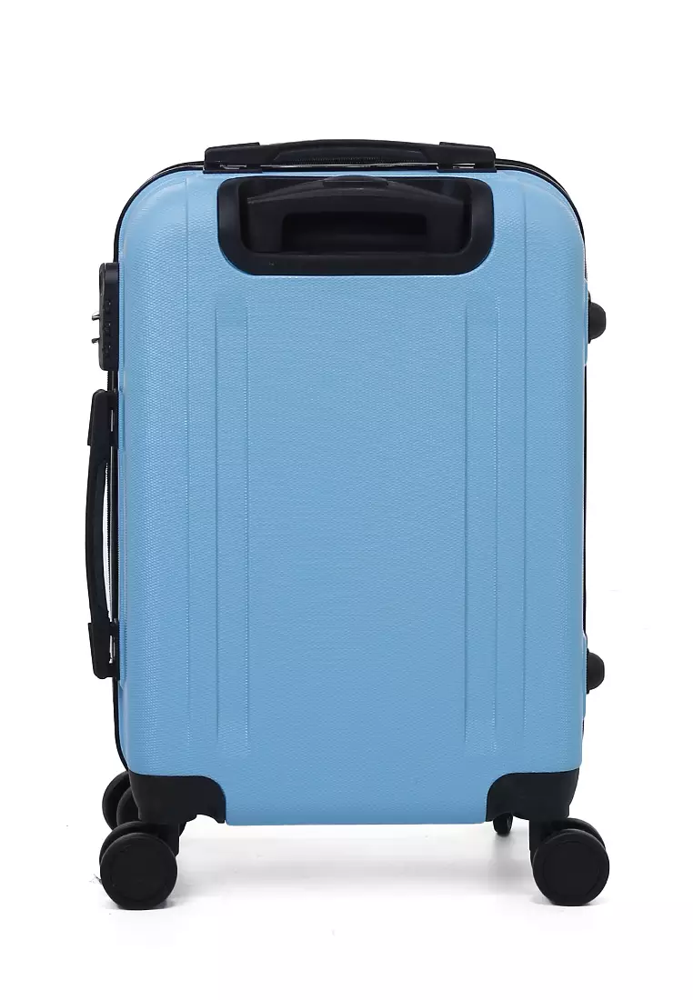 Carlton Koper Unisex Size 20 Inch Suitcase Large Compartment Material ABS+PVC Coated ORIGINAL - Light Blue