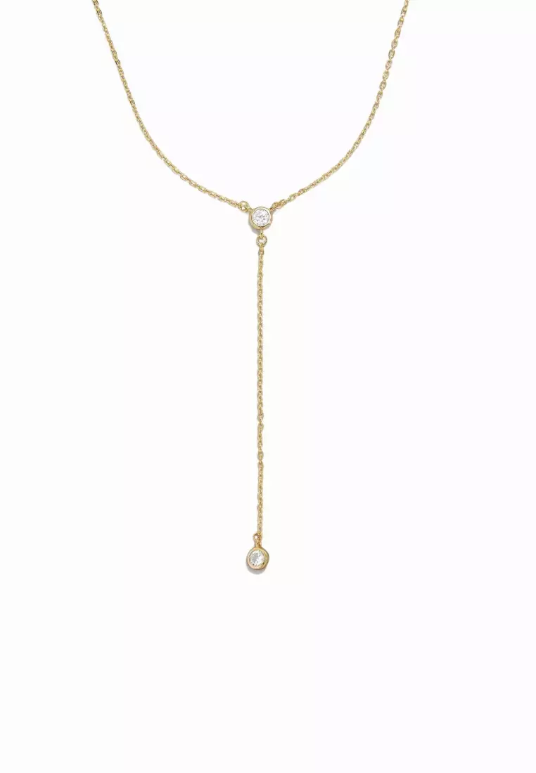 Le Specie Double .10 CT Diamond 18K Gold Necklace in 16”