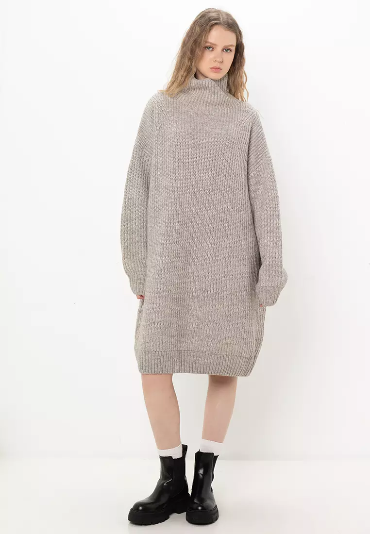 Chunky Rib Knit Jumper Dress