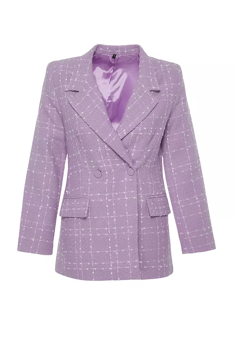 Buy Trendyol Tweed Blazer 2024 Online ZALORA Singapore