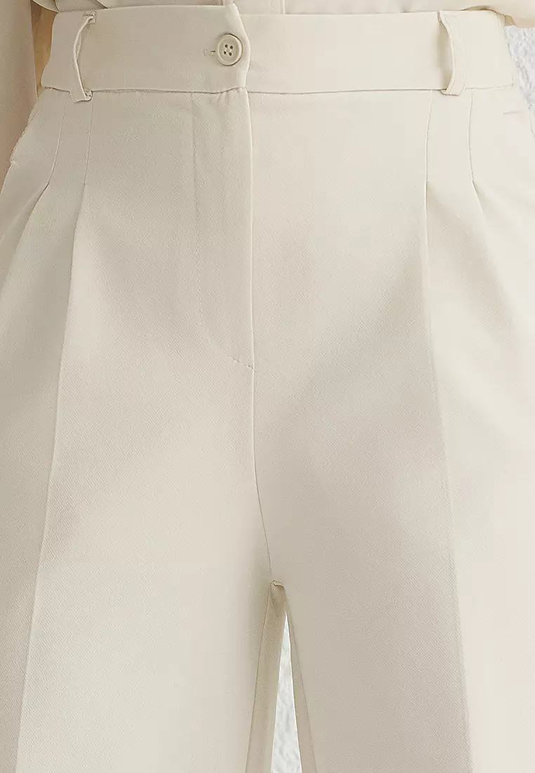 Pleated Wide Leg Trousers