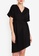 ZALORA WORK black Asymmetric Hem Wrap Dress 99883AA8402A76GS_1