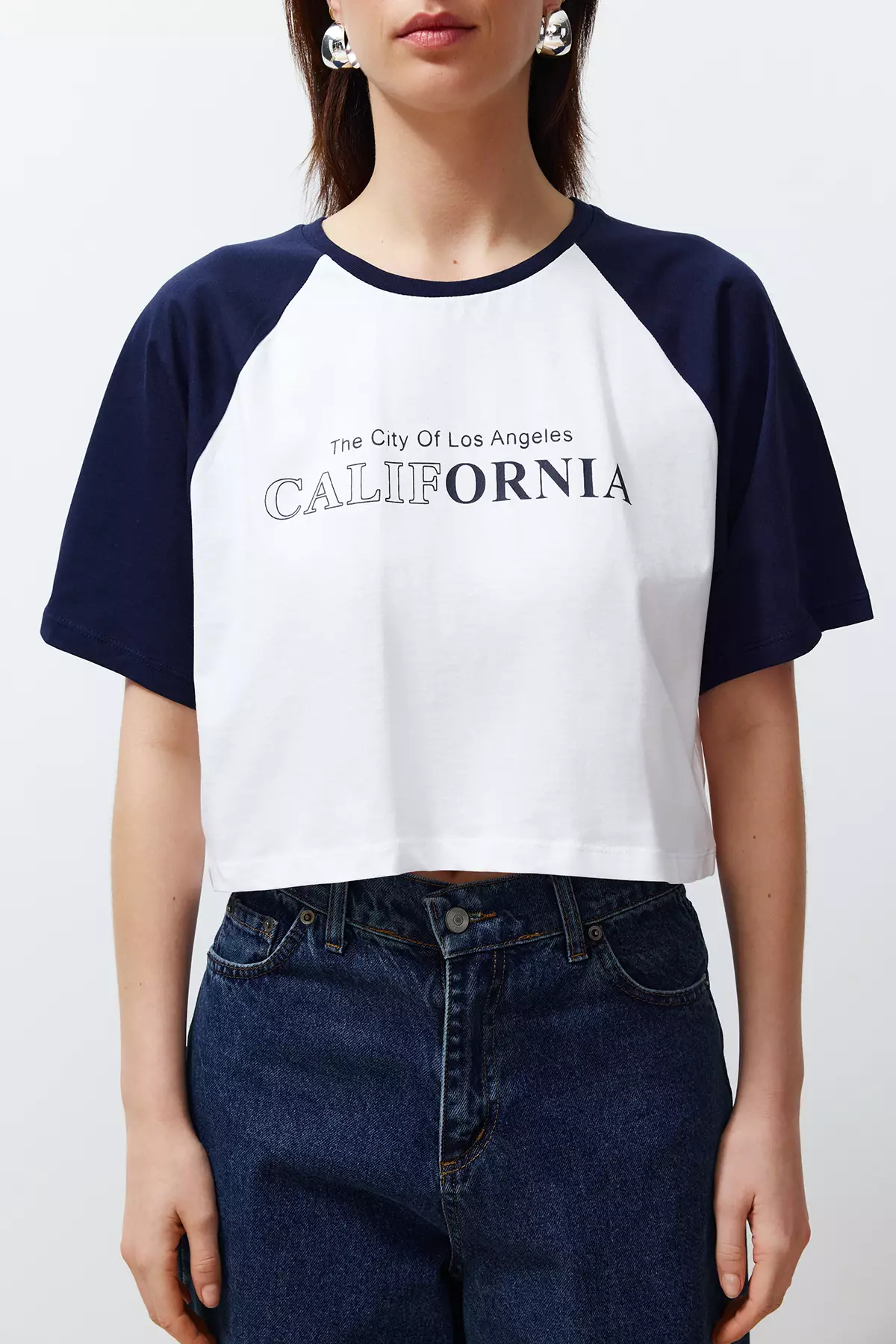 Color Blocked Crop T-Shirt