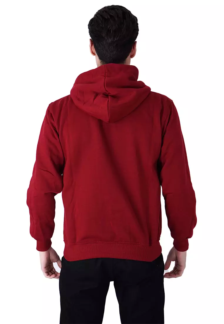 Jaket Polos Jumper Hoodie Sweater Warna Marun