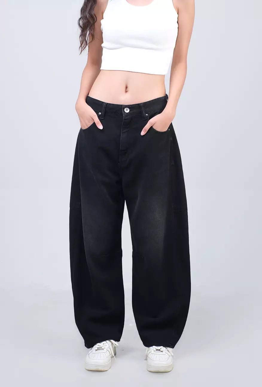 Celana Jeans Wanita Barrel Sora