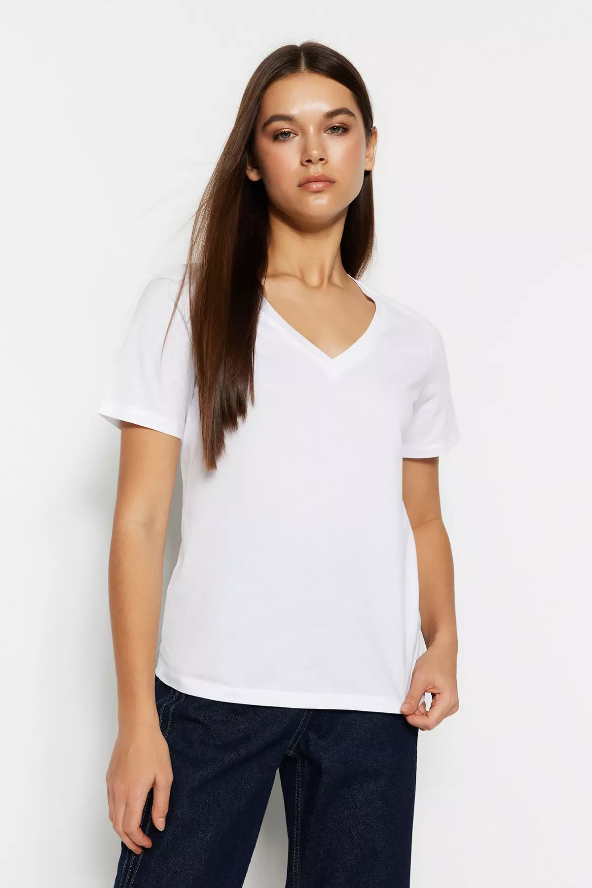 Cotton V-Neck T-Shirt