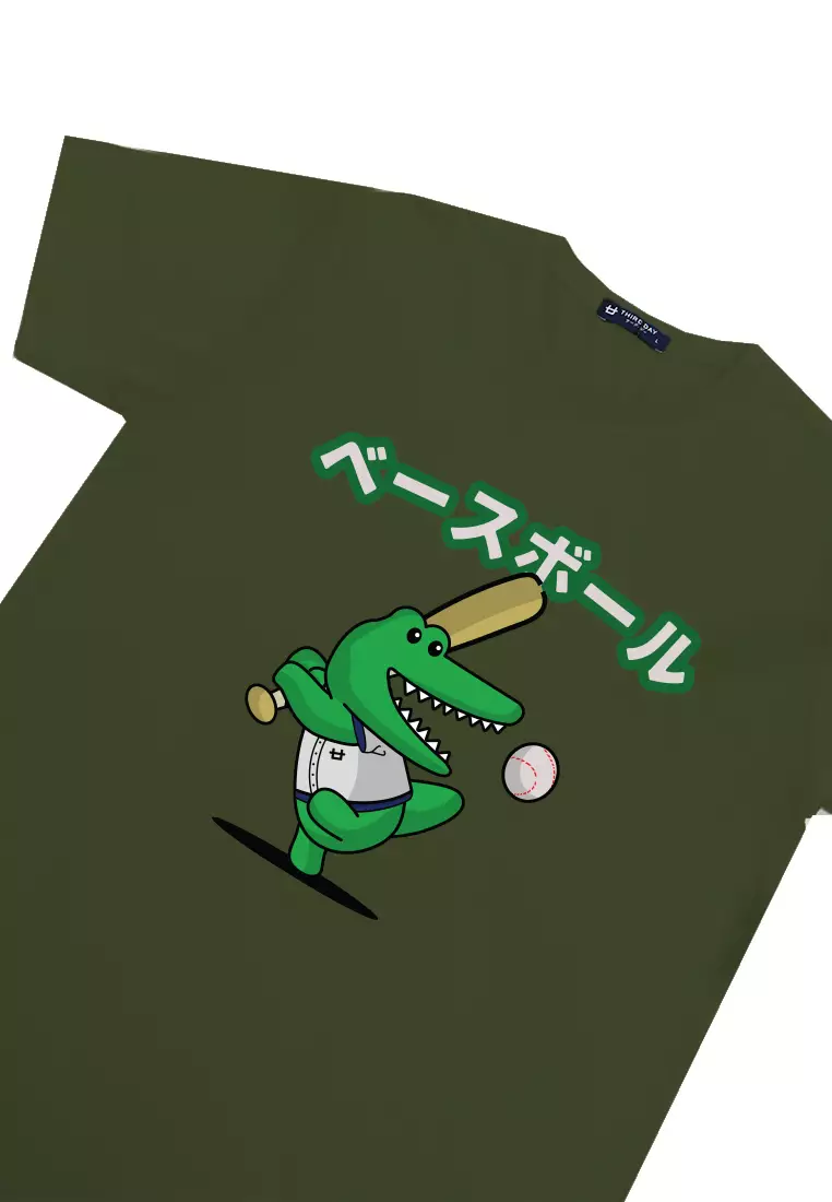 MTN05 kaos pria distro instacool draco baseball hijau army