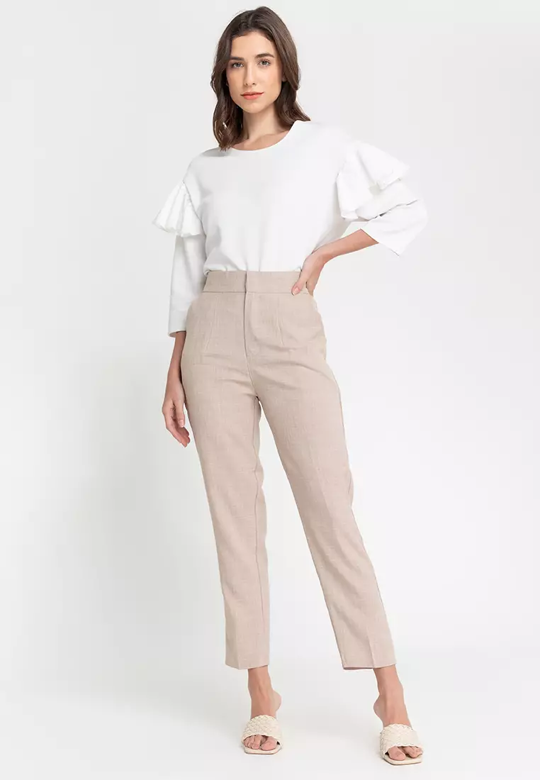 Toronto Tapered Leg Trousers With Front Zipper