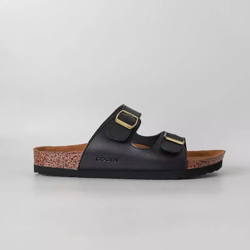 Cogen Sandal Pria Sendal Kulit Birken Vintage - Opera Black