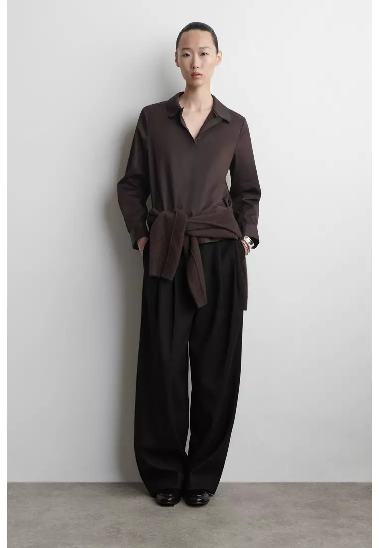 COTTON OPEN-COLLAR SHIRT