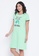 Clovia green Clovia Quirky Quote Print Short Night Dress in Mint Green - 100% Cotton FCE0CAAEAD1746GS_3