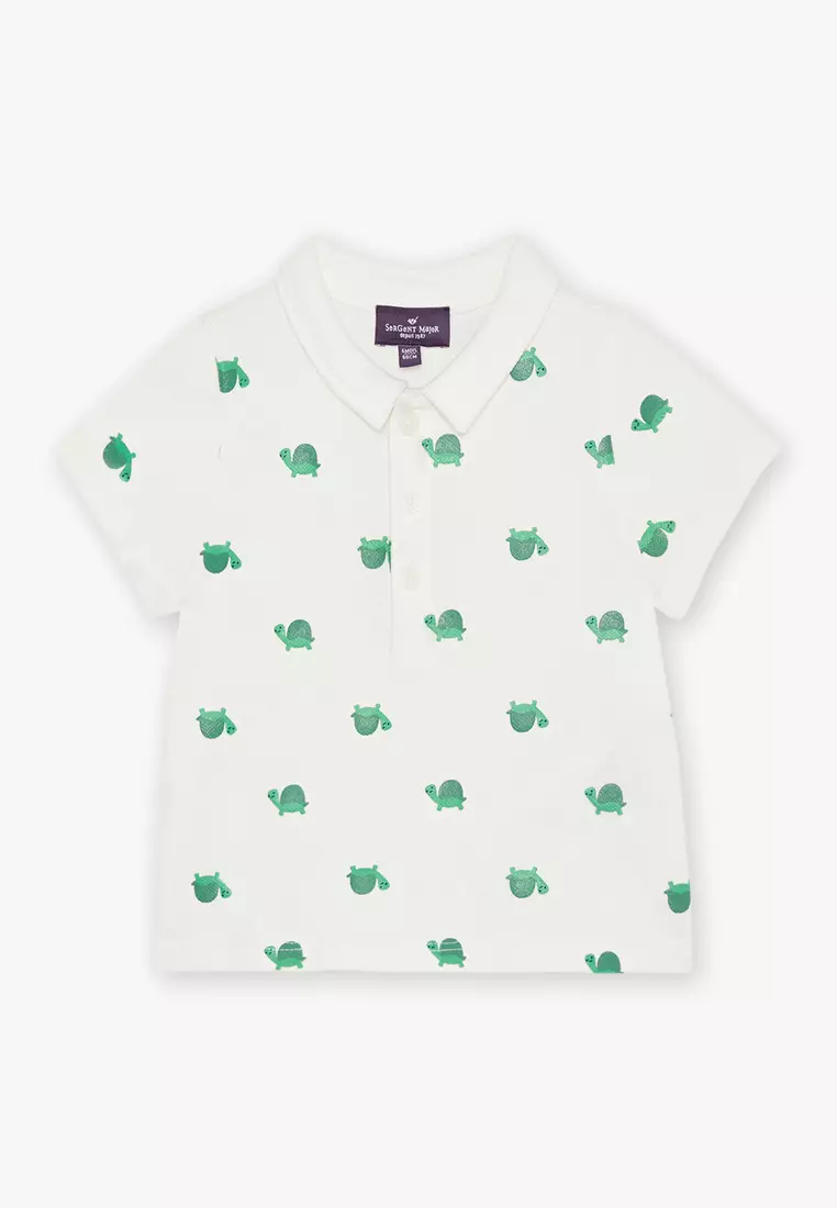 Turtle Printed Polo Shirt