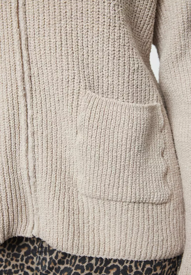 Tas More Sustainable Wide Pattern Soft Texture Pocket Detailed Knitwear Cardigan Twoaw25Hi00314