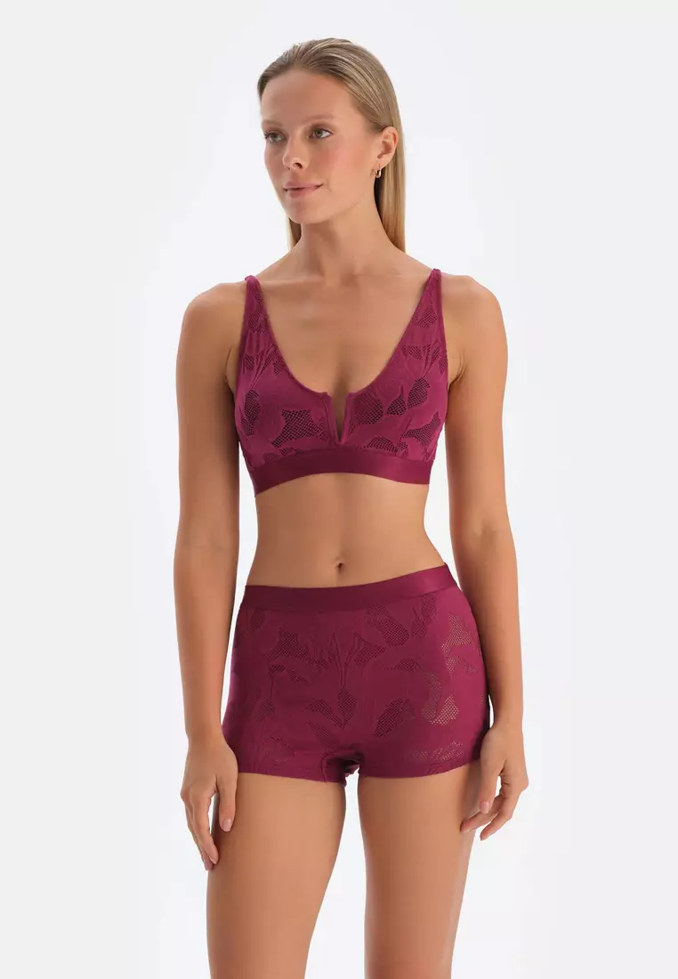 Damson Boxer, Floral Printed, Short Leg, Underwear for Women