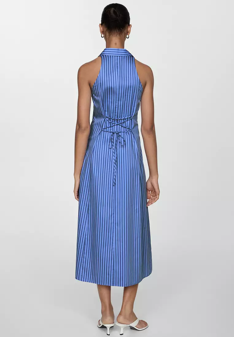 Mango blue striped dress hot sale