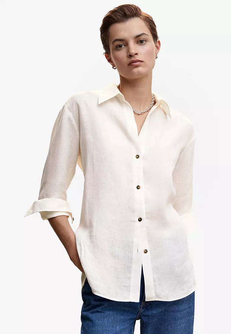 Buy Mango Linen 100% Shirt 2024 Online | ZALORA Philippines