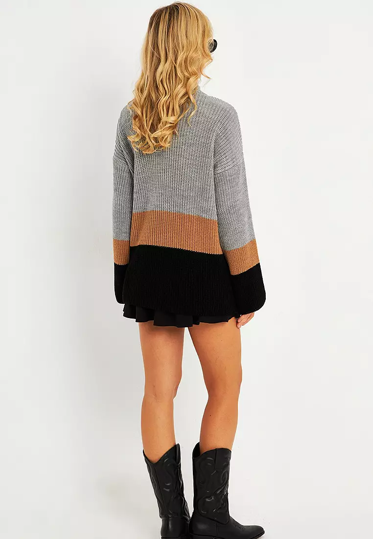 Color Block Knitted Sweater