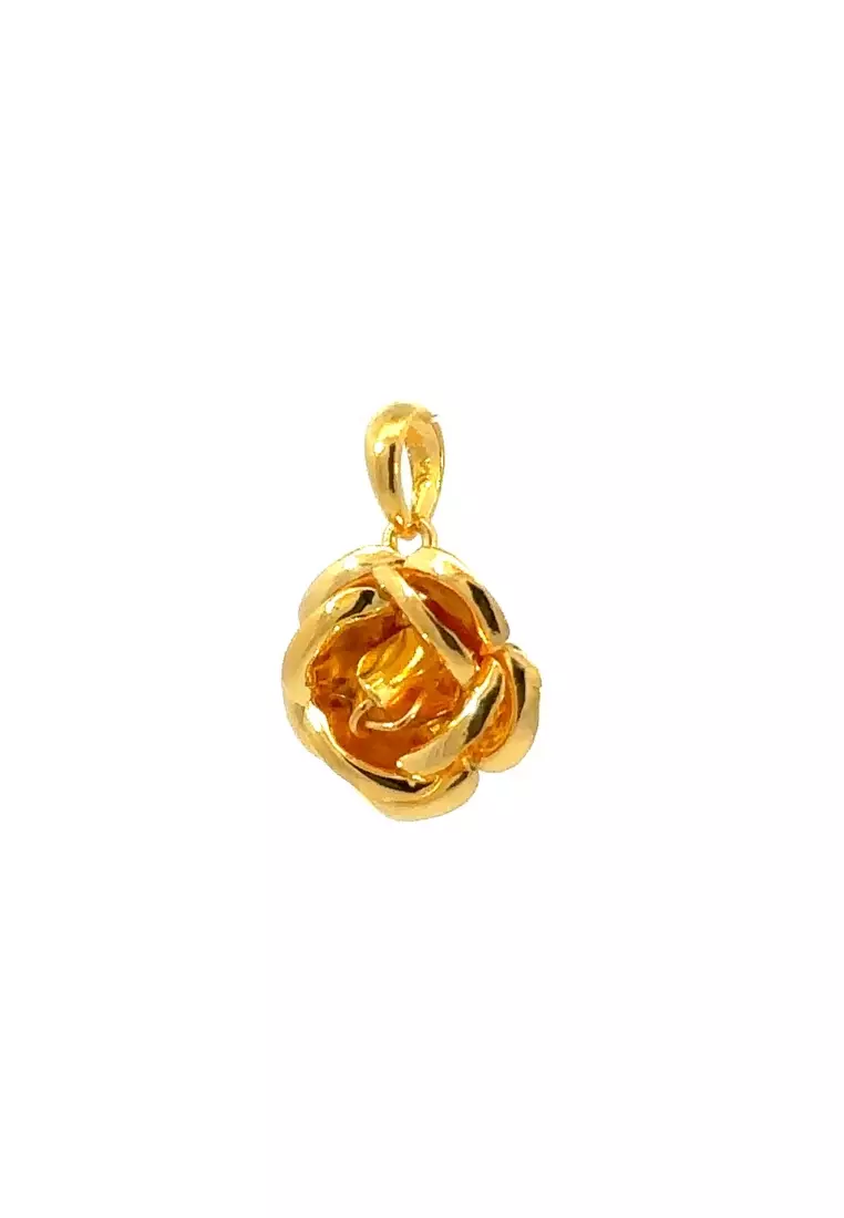 Buy Poh Kong POH KONG 916 22K Yellow Gold Classic 3D Rose Pendants