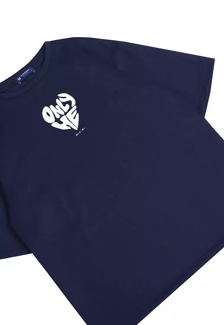 MTU28 kaos couple pasangan terbaru oversize bahan tebal scubalux "only he" navy