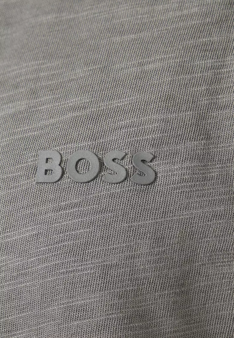 Logo Slub Cotton T-Shirt - BOSS Orange