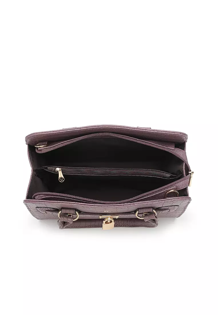 Women's Top Handle Bag / Sling Bag / Crossbody Bag / Shoulder Bag (Tas Tangan Wanita / Tas Selempang Wanita / Tas Bahu Wanita) - Ungu