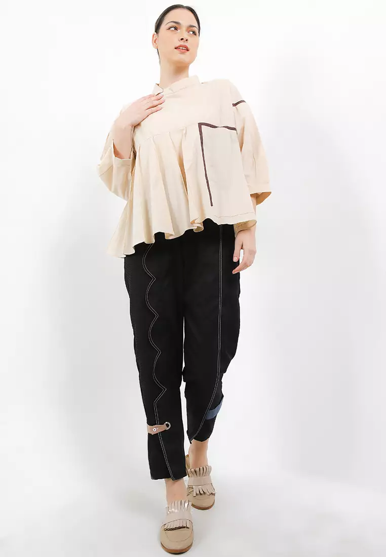 High Collar Asymmetric Top