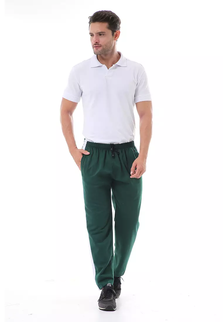 Nemanja Celana Panjang Pria Training Olahraga Motif List Material BabyTerry ORIGINAL - Army Green