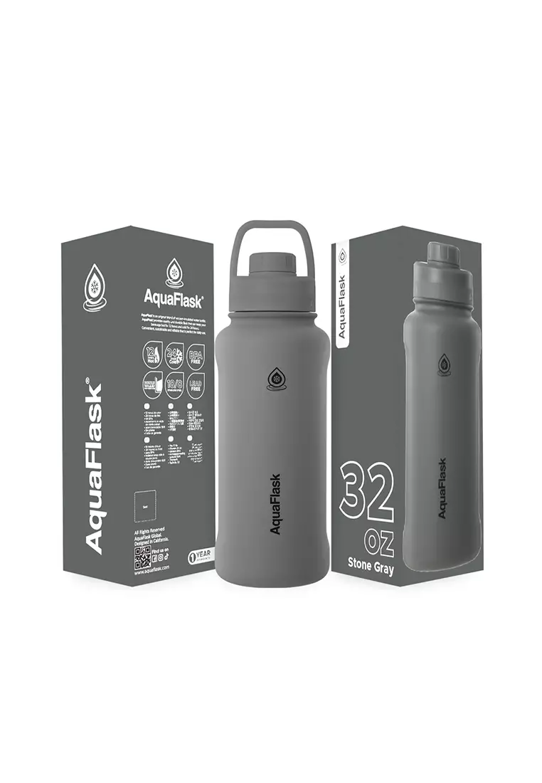 32oz Stone Gray New Sports Lid Bottle Wide Mouth Vacuum Insulated Stainless Steel Drinking Water Bottle