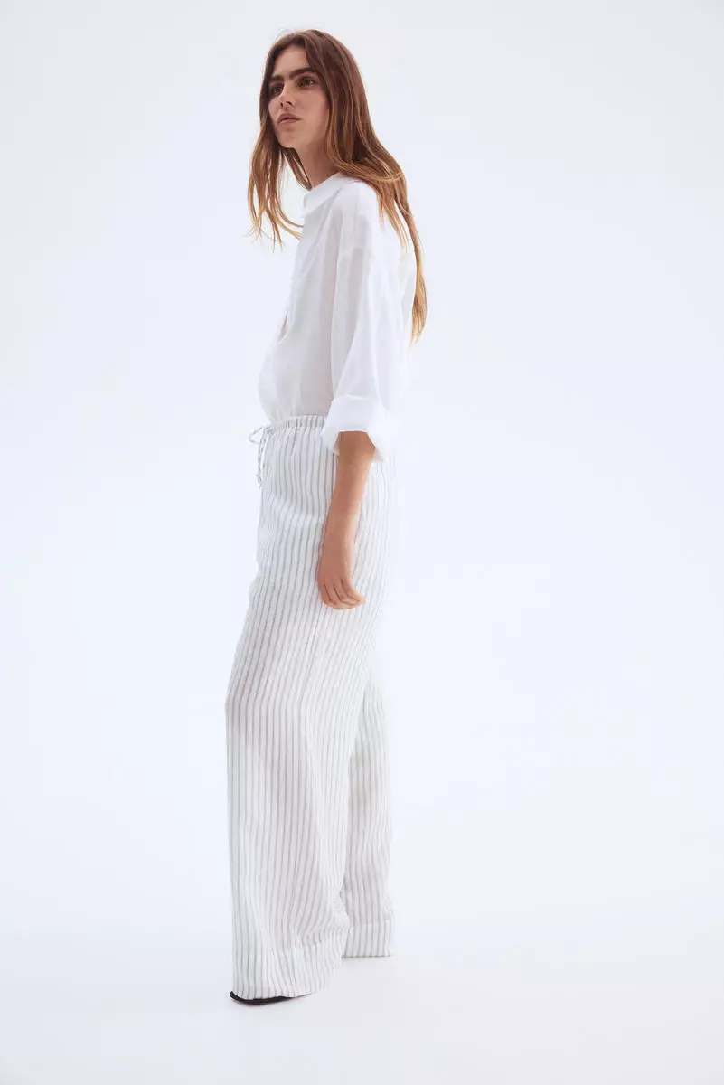 Wide drawstring trousers