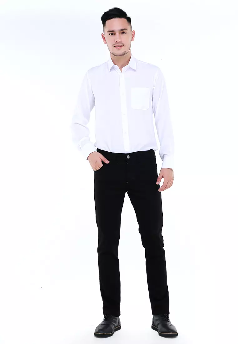 Locko Celana Panjang Denim Pria Style Casual Long Pants Material Jeans ORIGINAL - Black