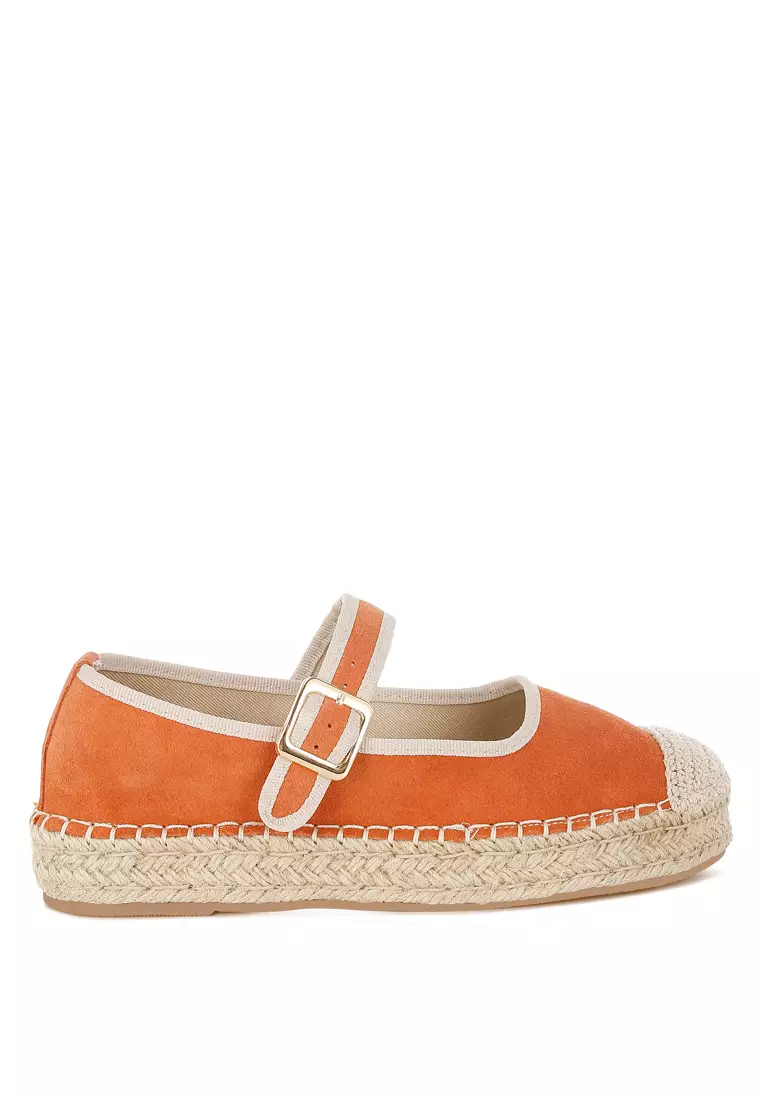 Discount on Rag & CO.  shoes - SKU: Soft Suede Leather Mary Jane Espadrilles In Tan