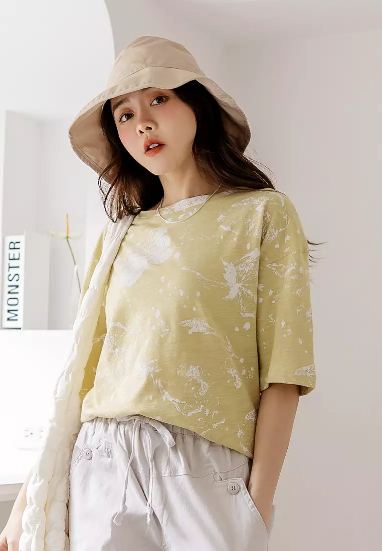 Hand-Painted Floral Cotton Top [AB19463]
