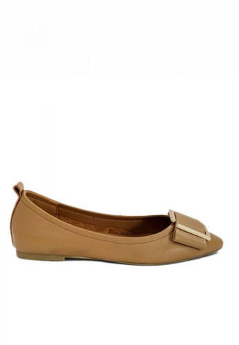 PRETTY FIT beige and brown RUBBY FLAT SHOES 56207SH7508479GS_1