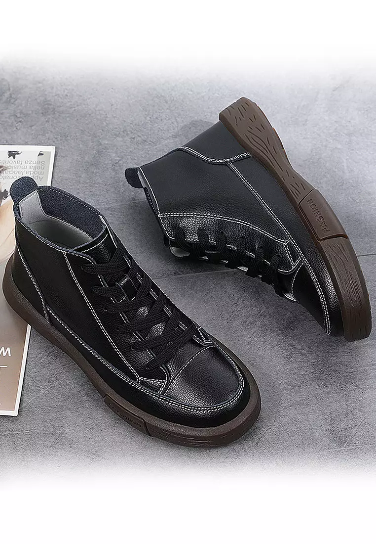 High Top Casual Dress Shoes COD】38-48 Ankle Boots High Top