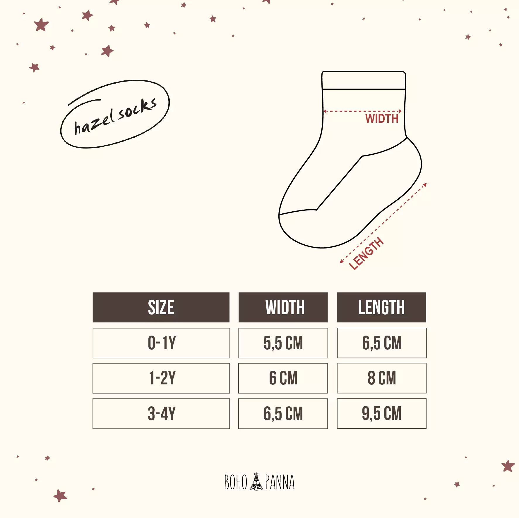 BOHOPANNA - SOCK HAZEL - Kaos Kaki Bayi