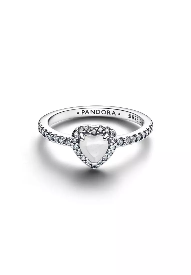 Elevated White Heart Ring