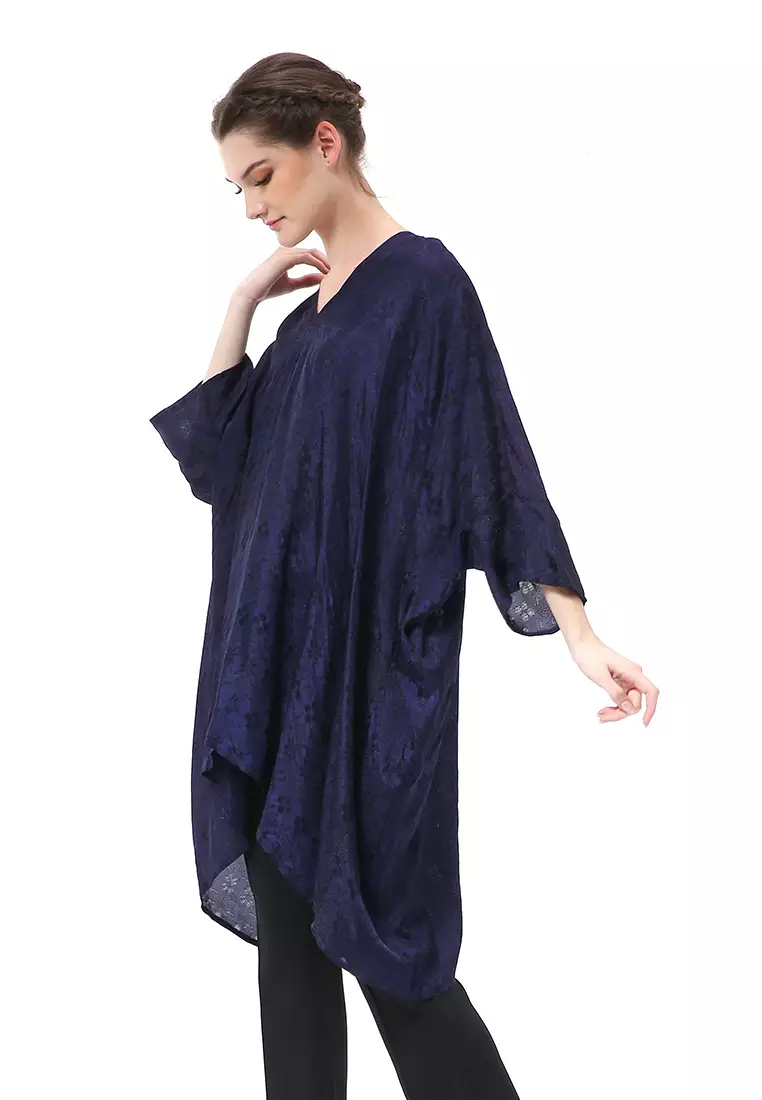 Olaf Atasan Wanita Tunik Kebaya Batik Simple Material Viscose ORIGINAL - Navy
