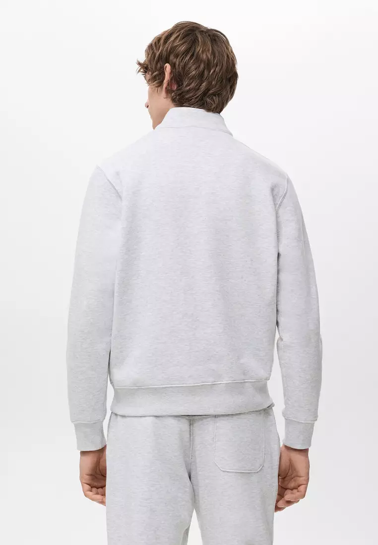 Regular-Fit Cotton Sweatshirt with Zip