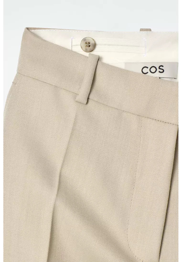 WOOL SLIM-LEG TROUSERS