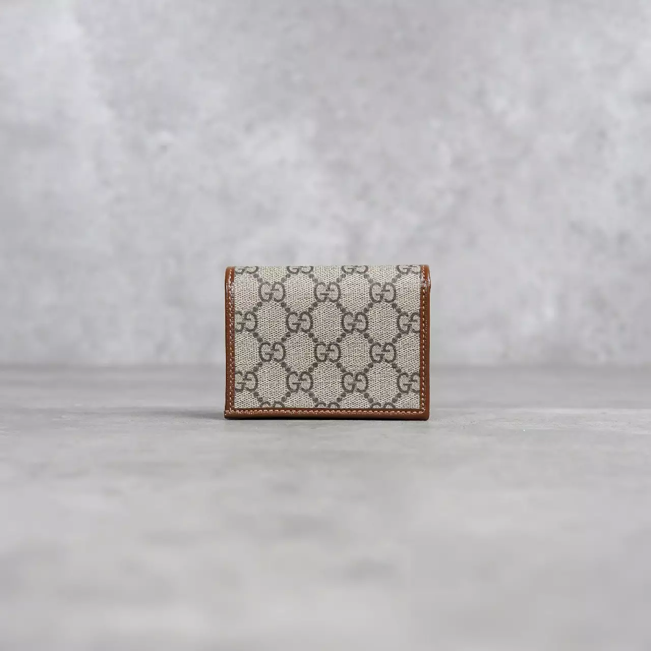 Dompet GUCCI HORSEBIT 1955 MONOGRAM BEIGE CAMEL BIFOLD WALLET 100% ORIGINAL