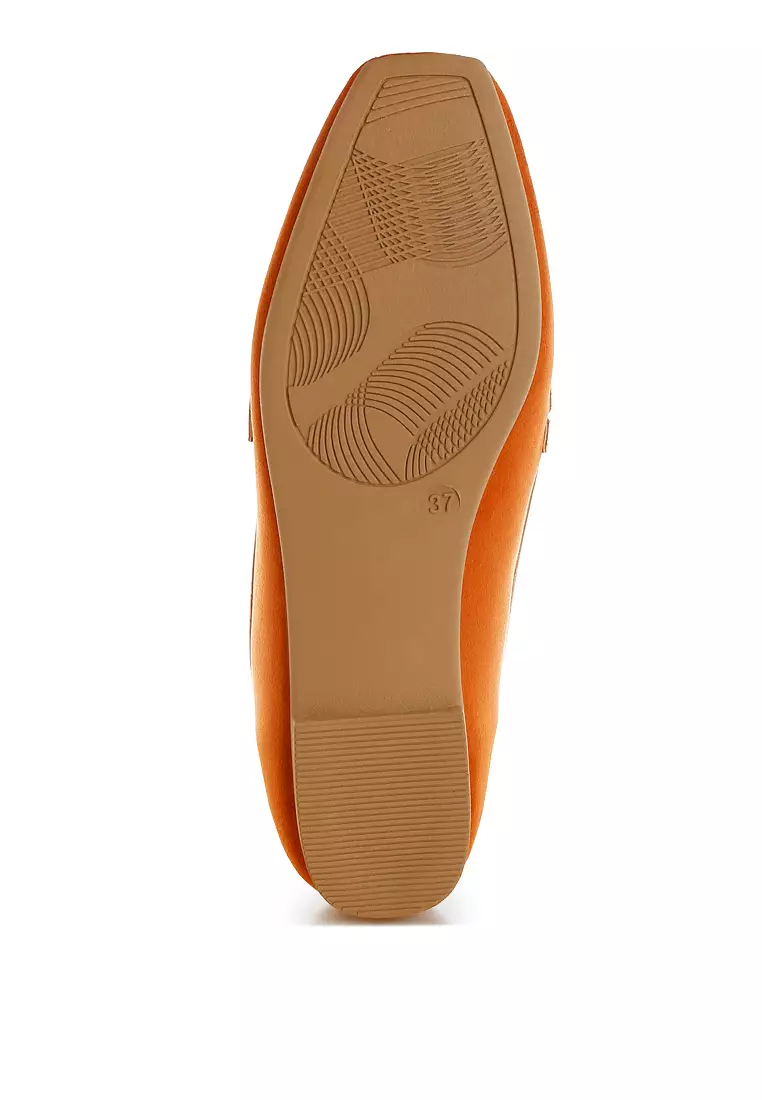 Penny Strap Studded Loafers In Tan