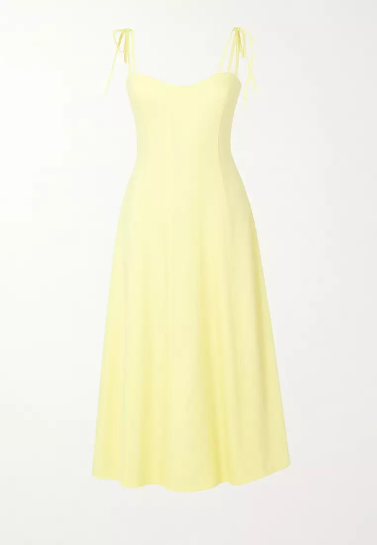 Yellow Waist Opening Maxi Dress