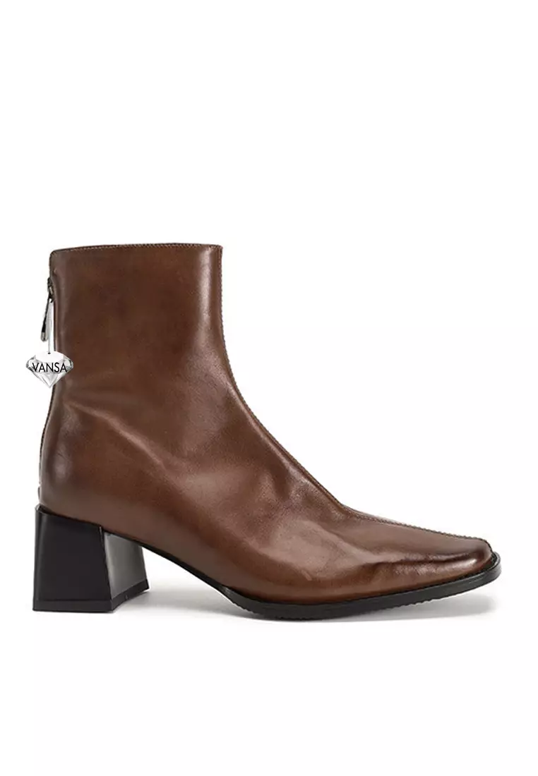 Discount on Twenty Eight Shoes  shoes - SKU: VANSA Vintage Washed Top Layer Cowhide Short Boots VSW-B-0016