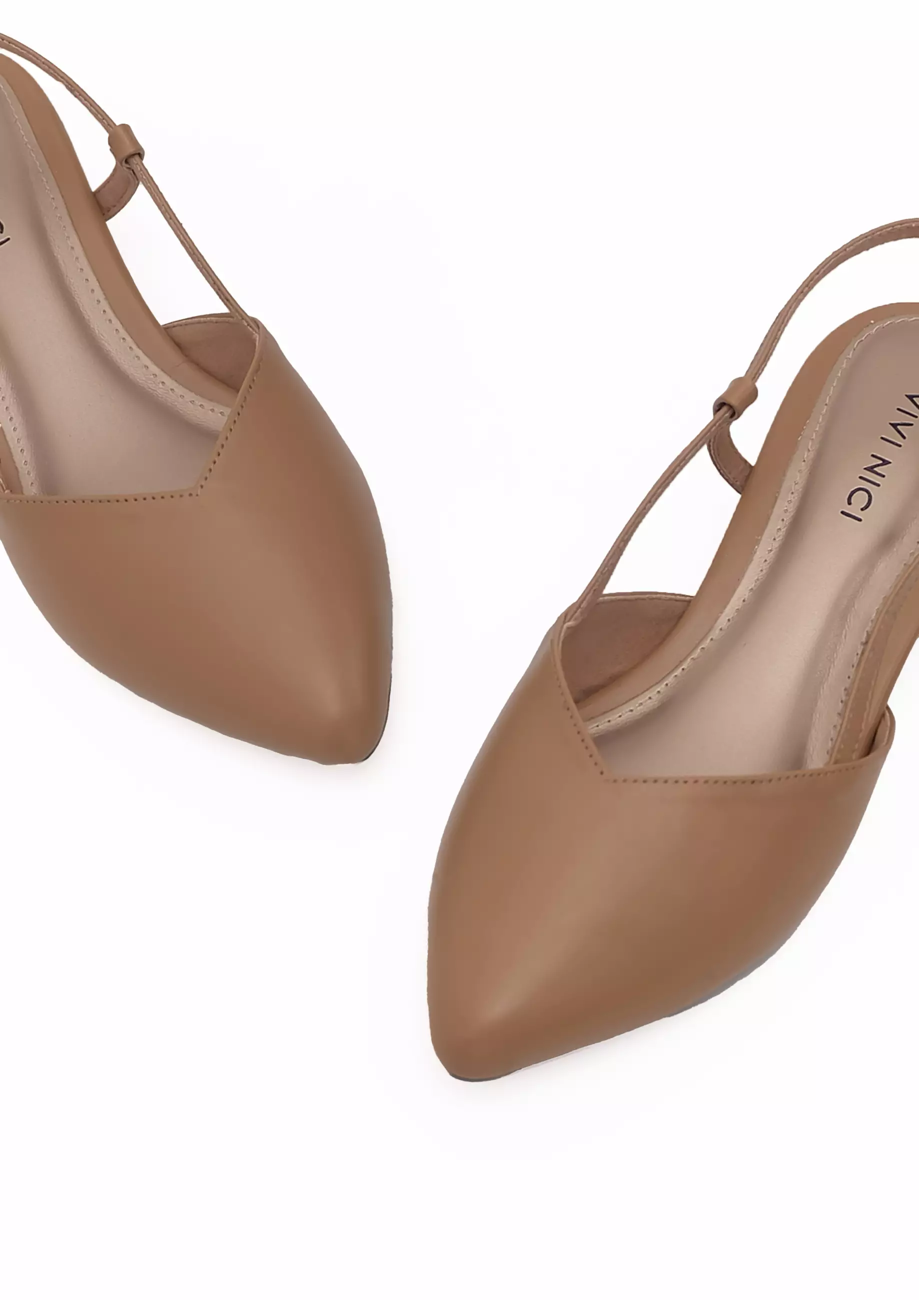 VIVI NICI - Xera Sepatu Sandal Mules Hak 3 cm Milk Coffee