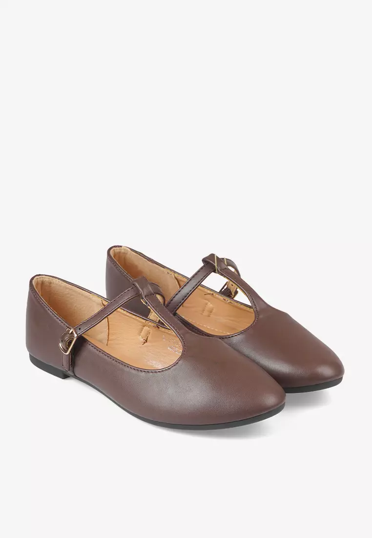 Sepatu Flatshoes Wanita Mary Jane L.Virtue in Coffee