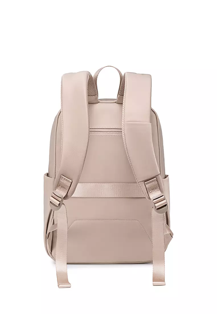 Solid Color 15.6'' Laptop Compartment Light Nylon Waterproof Knapsack Backpack For Women