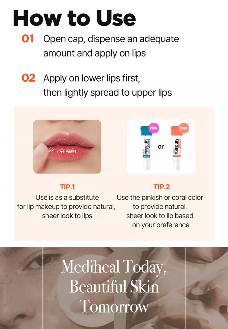 Pantenolips Healssence Coral, 10ml BUNDLE x 2PCS Tinted Lip Balm