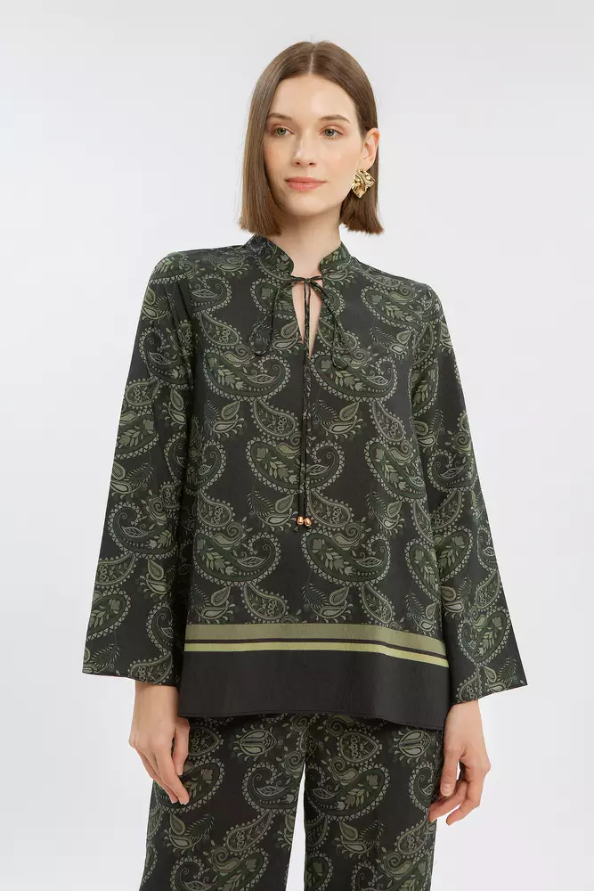 Minimal Stenni Blouse Dark Green Warna DARK GREEN