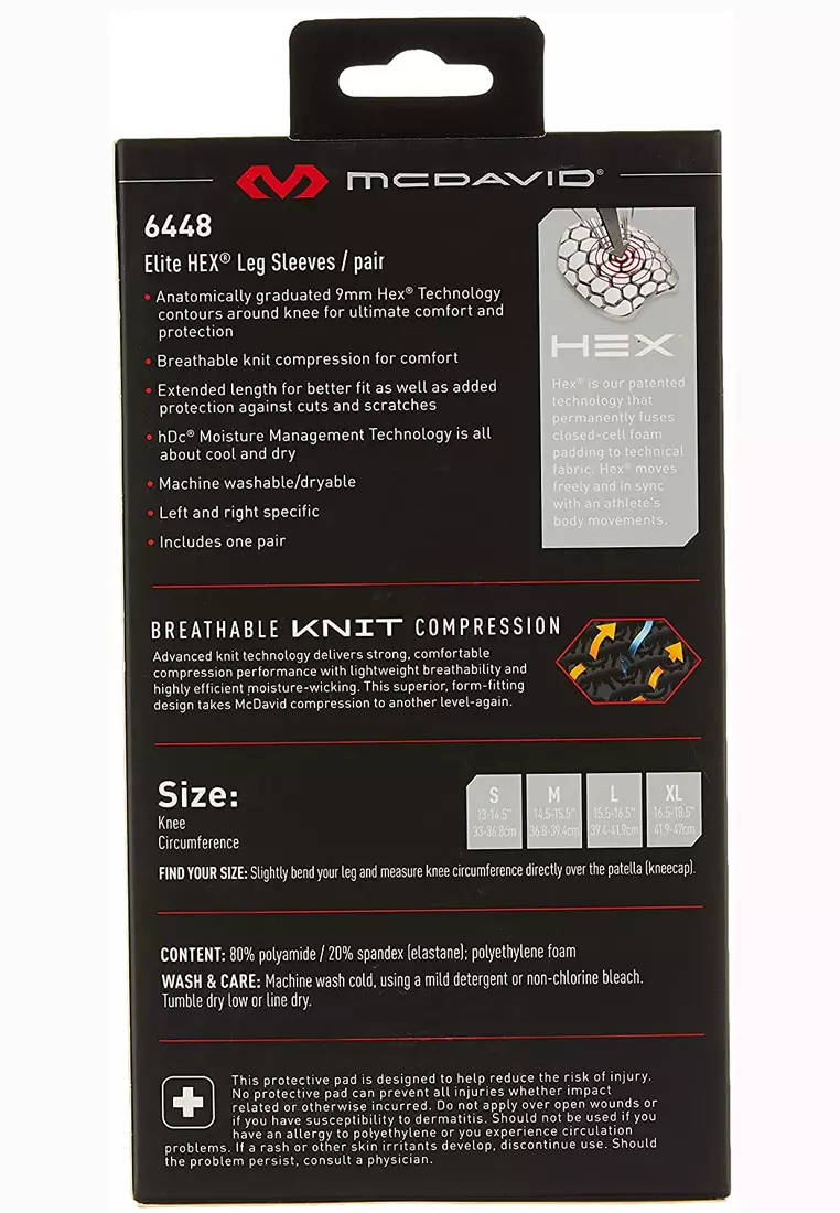 Buy McDavid 6448 Elite Hex® Leg Sleeves Black 2024 Online
